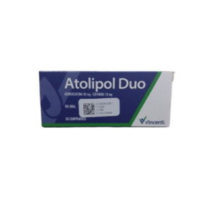 ATOLIPOL DUO 40MG/10MG X 30 TAB (ATORVASTATINA+EZETIMIBA)(VINCENTI)(TABLETAS)