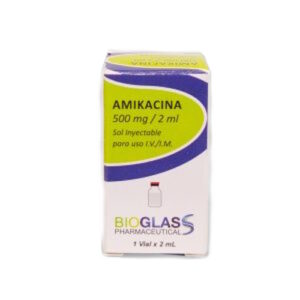 AMIKACINA 500MG/2ML I.V I.M 2ML (BIOGLASS) (AMPOLLAS)