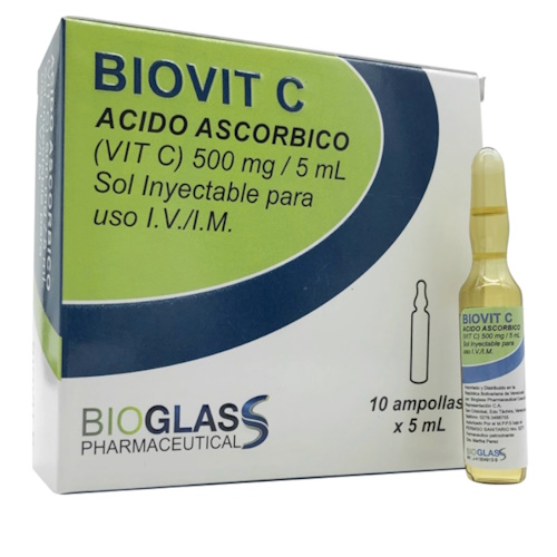 GLASVIC 100MG/ML I.V-I.M 5ML AMP (ACIDO ASCORBICO)(BIOGLASS)(AMPOLLAS)