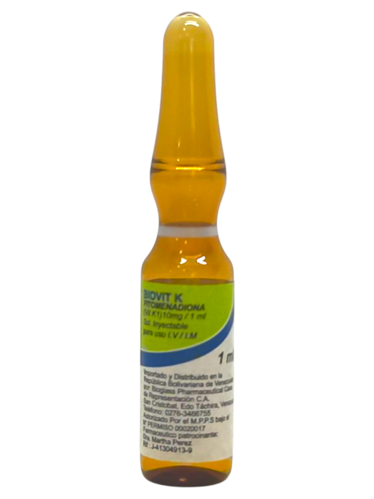 BIOVIT K 10MG/1ML AMP (VITAMINA K) (FITOMENADIONA) (BIOGLASS) (AMPOLLAS)