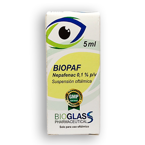 BIOPAF 0.1% SUSP OFT. 5 ML (NEPAFENAC)(BIOGLASS)