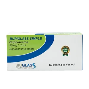 BUPIGLASSSIMPLE 50 MG / 10 ML X 1  (BUPIVACAINA) SOLUCION INYECTABLE(BIOGLASS)