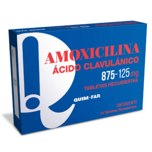 AMOXICILINA + ACIDO CLAVULANICO 875 MG / 125 MG X 14 TAB (QUIM-FAR)