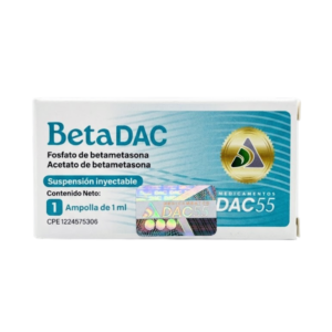 BETADAC (FOSFATO – ACETATO DE BETAMETASONA) X 1 AMP 1ML (DAC55)