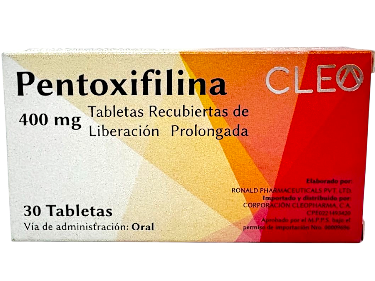 PENTOXIFILINA 400MG X 30 TAB (CLEO PHARMA)