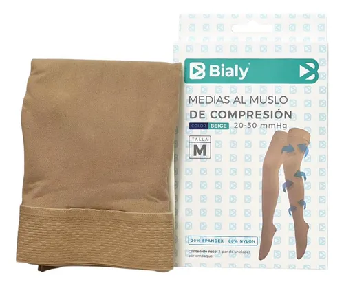 MEDIAS DE COMPRESION 20-30MMHG AL MUSLO TALLA M (BIALY)(MMQ)