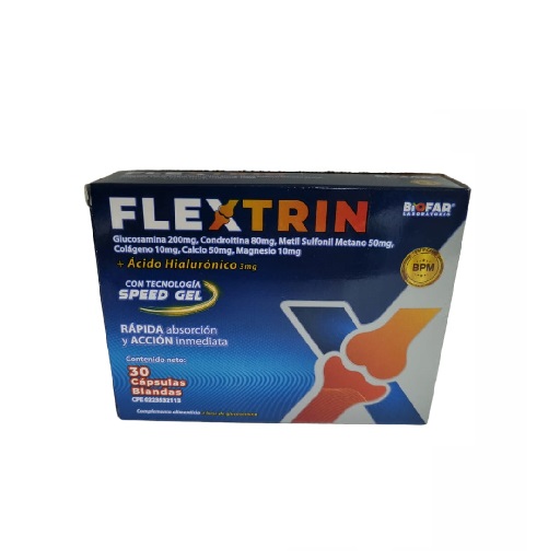FLEXTRIN GLUCOSAMINA + CONDROITIN +AH X 30 CAPS(BIOFAR)