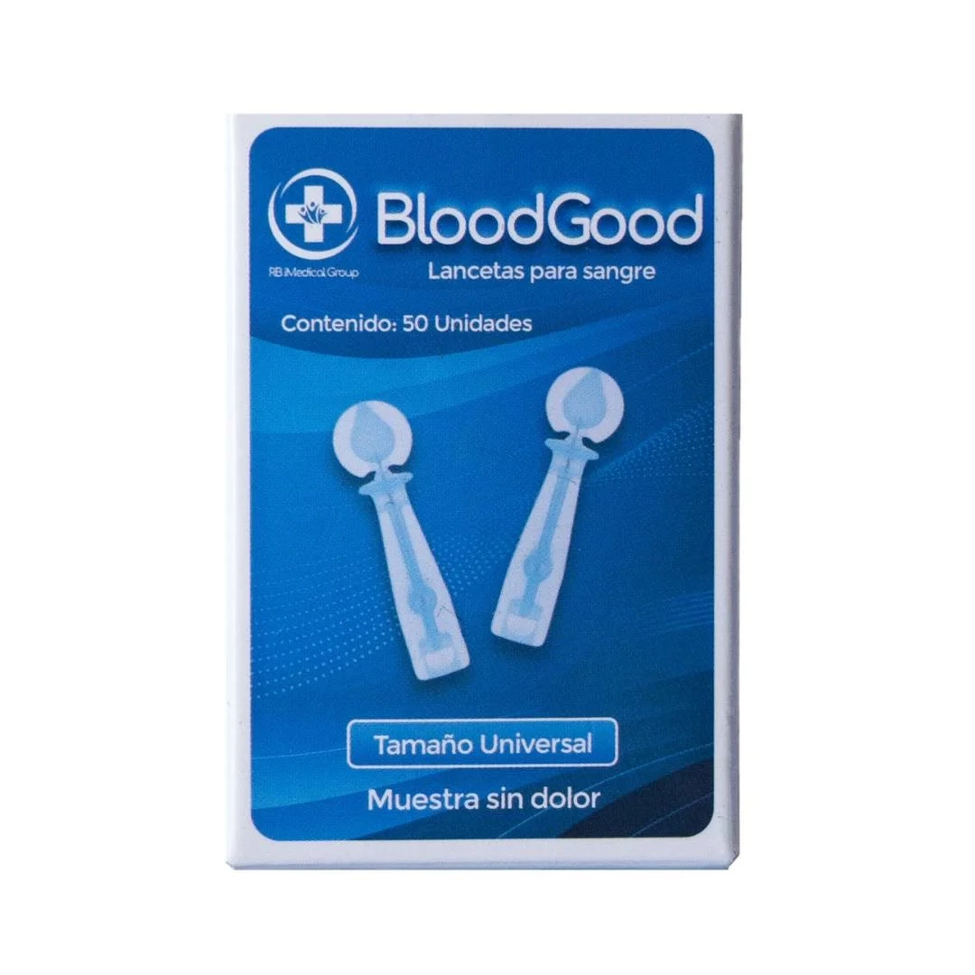 LANCETAS PARA SANGRE T/UNIVERSAL 50 UNDS BLOOD GOOD