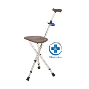 BASTON PLEGABLE CON ASIENTO Y LINTERNA 27X90CM MARRON (RB MEDICAL GROUP)