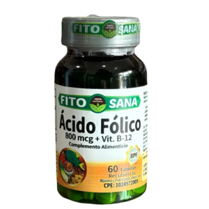 ACIDO FOLICO 800MC + VITAMINA B12 CAP X 60 FITOSANA