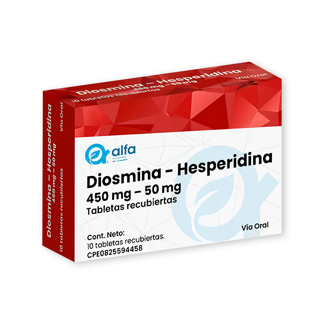 DIOSMINA – HESPERIDINA 450 – 50 MG  X 10 TAB (ALFA)