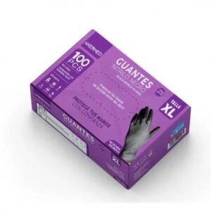 GUANTES DE NITRILO NEGROS TALLA XL X 100 UND (AKERMED)