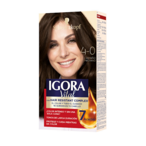 KIT DE TINTES PARA CABELLO COLOR 4-0 CASTAÑO MEDIANO (IGORA)