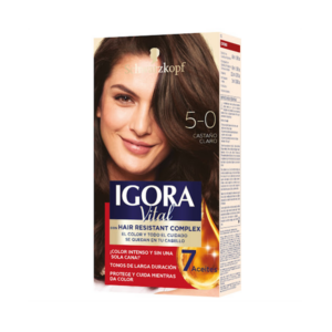 KIT DE TINTES PARA CABELLO COLOR 5-0 CASTAÑO CLARO (IGORA)