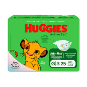 PAÑAL HUGGIES ACTIVE SEC SOFT COMFORT TALLA G X 25 UND