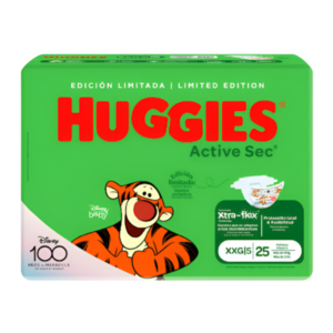 PAÑAL HUGGIES ACTIVE SEC VERDE TALLA XXG X 25 UND