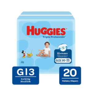 PAÑALES HUGGIES TRIPLE PROTECCION  MAXI PROTECT TALLA G X 20UND