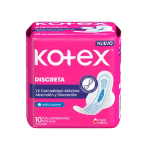 KOTEX TOALLAS SANITARIAS DISCRETAS X 10 UND