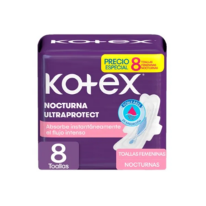 KOTEX TOALLAS SANITARIAS NOCTURNAS X 8 UND
