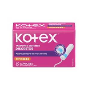TAMPONES DIGITALES DISCRETOS FLUJO SUPER ALTO X 12 UND (KOTEX)