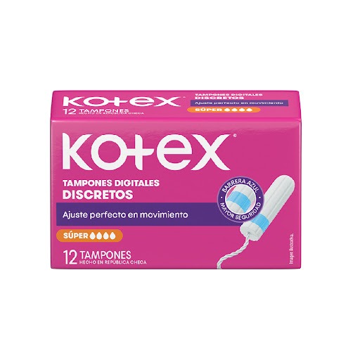 TAMPONES DIGITALES DISCRETOS FLUJO SUPER ALTO X 12 UND (KOTEX)