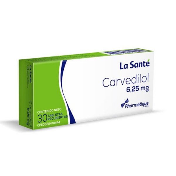 CARVEDILOL 6,25MG X 30 TAB (LA SANTE)