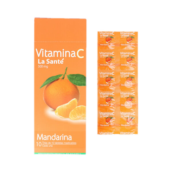 VITAMINA C 500MG X 10 TAB MASTIC MANDARINA (LA SANTE)