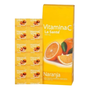 VITAMINA C 500MG X 10 TAB MASTIC NARANJA (LA SANTE)