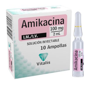 AMIKACINA 100MG/2ML X 1 AMP I.M/I.V (VITALIS) (AMPOLLAS)