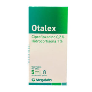 OTALEX 0.2 % / 1 % X 5 ML (CIPROFLOXACINO + HIDROCORTISONA)(GOTAS)(MEGALABS)