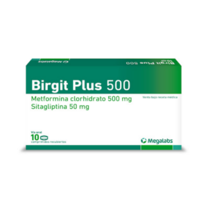 BIRGIT PLUS 500MG-50MG X 10 TAB (METFORMINA-SITAGLIPTINA) (MEGALABS)