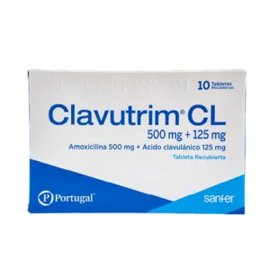 CLAVUTRIM CL 10 TAB X 500MG/125MG (AMOXICILINA+ACIDO CLAVULANICO) (REC PORTUGAL)