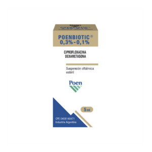 POENBIOTIC 0.3%-0.1% SOL OFT X 5ML (CIPROFLOXACINA-DEXAMETASONA) (POEN) (GOTAS)