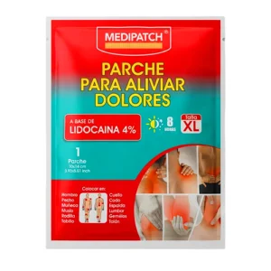 PARCHE PARA ALIVIAR DOLORES CON LIDOCAINA 4% TALLA XL X 1 UNID. MEDIPATCH (MISCE