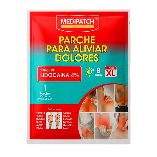 PARCHE PARA ALIVIAR DOLORES CON LIDOCAINA 4% TALLA XL X 1 UNID. MEDIPATCH (MISCE
