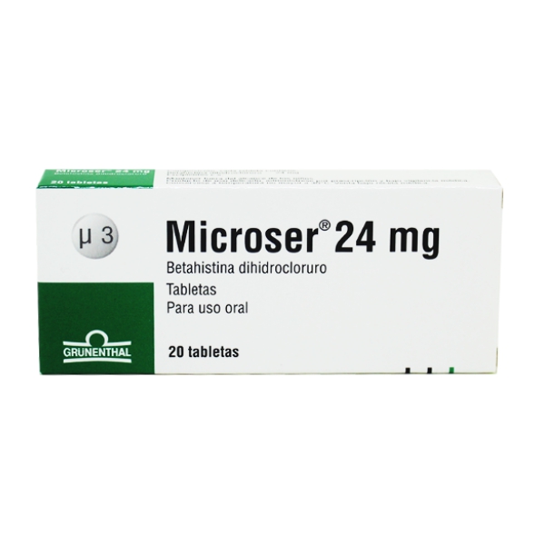 MICROSER 24MG X 20 TAB (BETAHISTINA)(GRUNENTHAL)