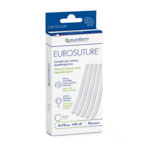 SUTURA ADHESIVAS EUROSUTURE 3MM X 75MM X 10 STERI STRIP (EUROFARM)