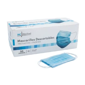 MASCARILLA DESCARTABLE COLOR AZUL X 1 UNID (MC MEDICAL)
