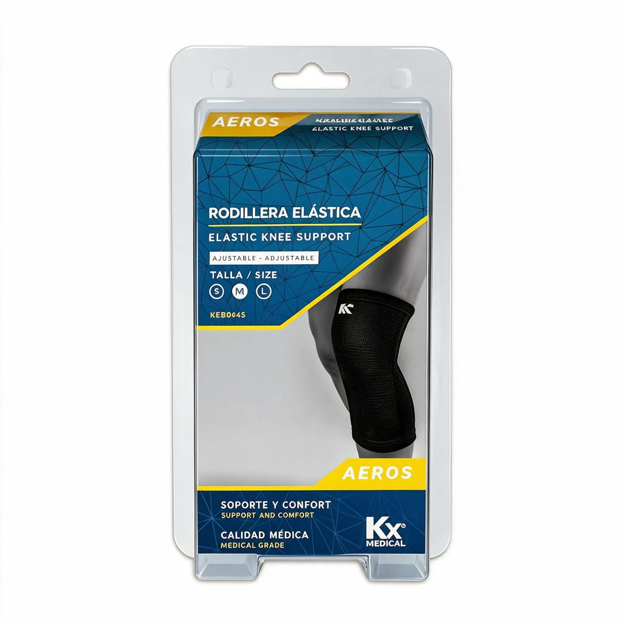RODILLERA ELASTICA CON ALMOHADILLAS TALLA M (KX MEDICAL)