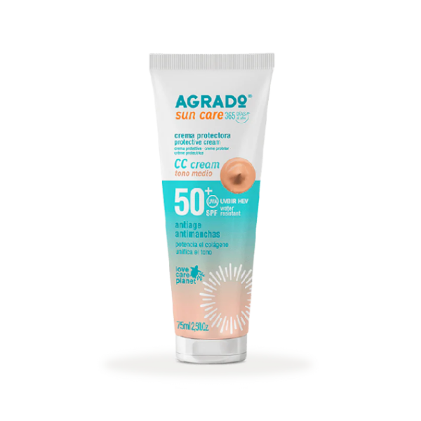 CREMA PROTECTORA FACIAL CC CREAM TONO MEDIO 50 SPF 75ML (AGRADO)