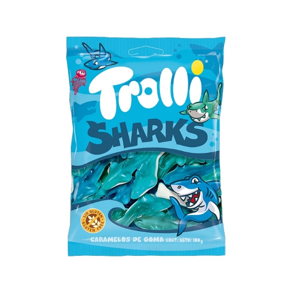 GOMITAS TROLLI SHARKS 100GR(SIN GLUTEN)