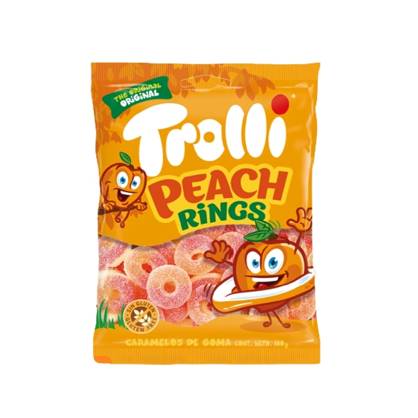 GOMITAS TROLLI PEACH RINGS 100 GR (SIN GLUTEN)