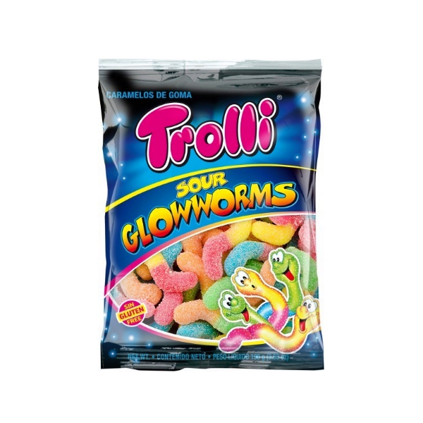 GOMITAS TROLLI SOUR GLOWWORMS 100GR (SIN GLUTEN)