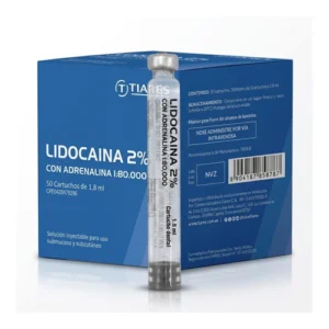 LIDOCAINA 2% CON ADRENALINA I:80.000 X 1 CARTUCHO 1.8 ML (TIARES)